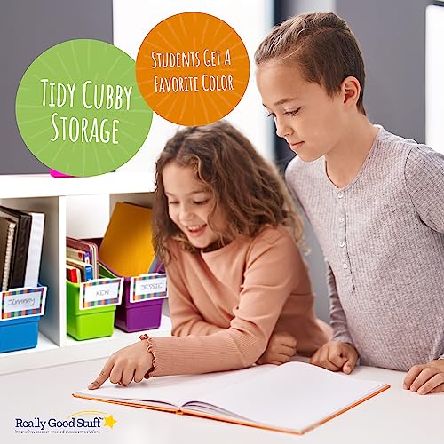 Really Good Stuff Durable Book and Binder Holder - 5pack, Bright Neon Colors, 5 ?? x 12 ?? x 7 ??, Classroom Organization, Storage Solution, Sturdy and Versatile