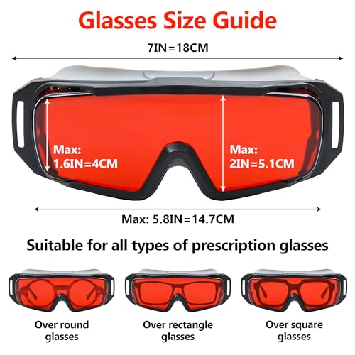 Professional OD6+ Laser 532nm Strap Goggles,180-540nm Safety for Green Laser,UV/Violet and Blue Laser Goggles,Laser Strap Glasses for Laser Whitening,Cold Light,Laser Engraving, with Cover Glasses.