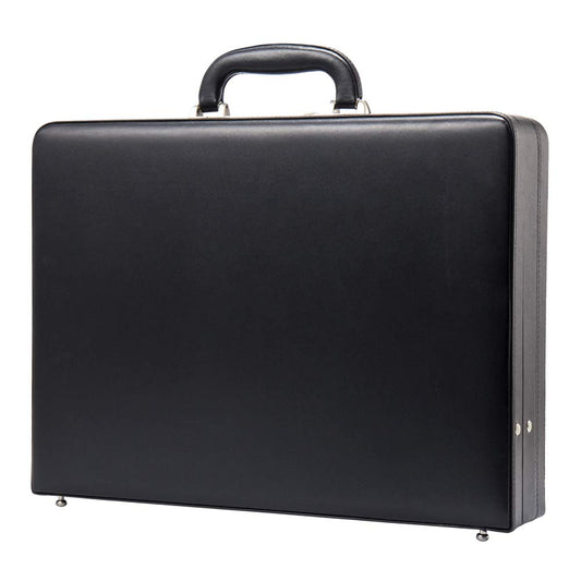 YUEMAI Hard Attache Briefcases for Men & Women/Bonded Leather Slim Hard-Sided Laptop Cases with Combination Locks - Black