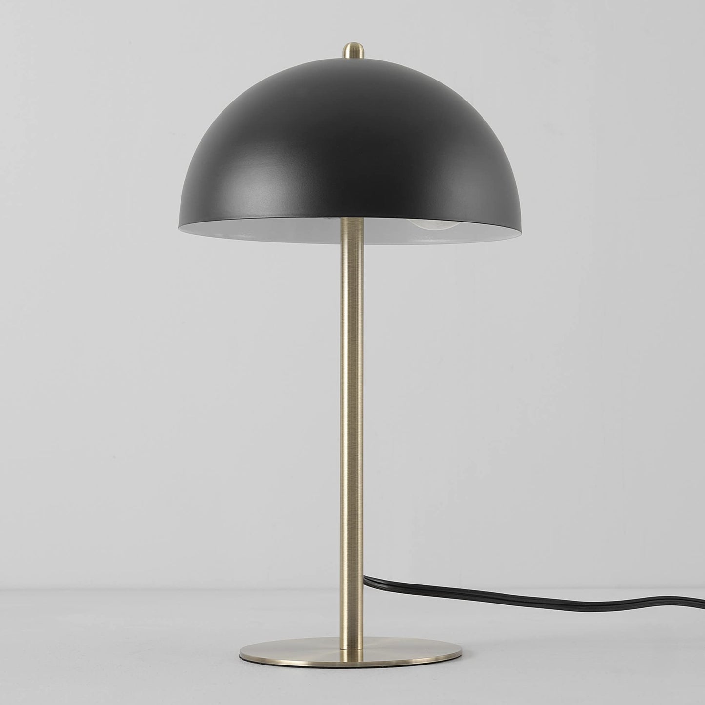 Globe Electric 52938 Luna 15" Desk Lamp, Matte Black, Matte Brass Accents, in-Line On/Off Rocker Switch
