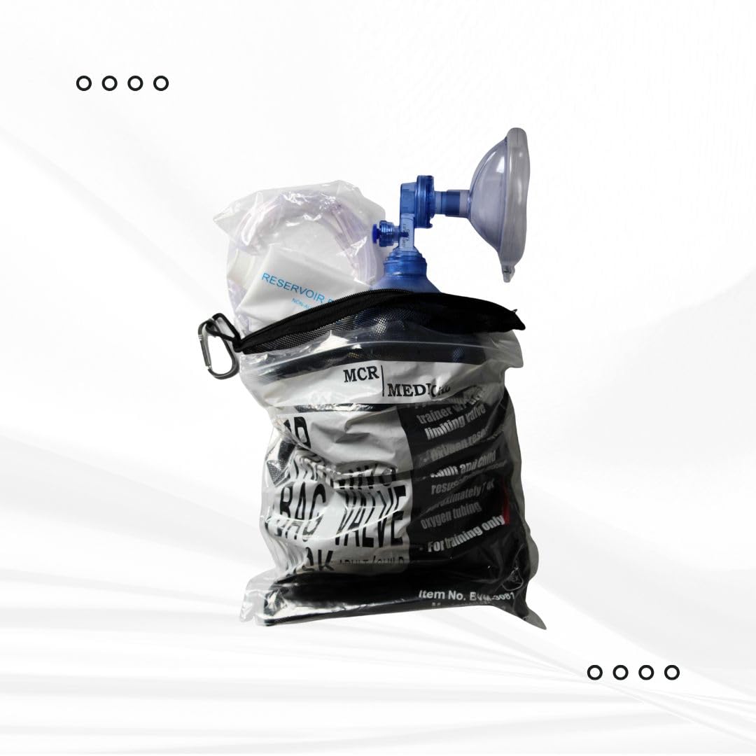 MCR Medical 4-Pack CPR Training Bag Valve Mask (BVM) ADULT/CHILD in Mesh bag, BVM-3081-004