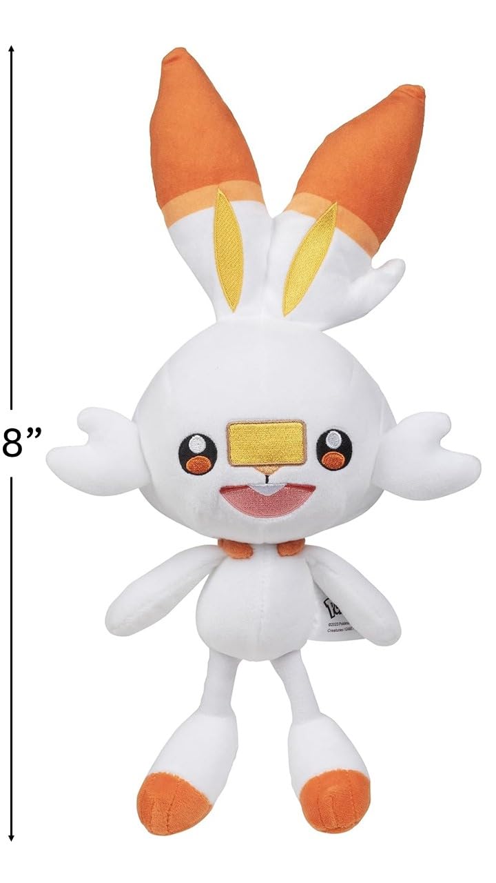 Pokemon 8" Grookey, Sobble, & Scorbunny 3-Pack Plush - Officially Licensed - Sword & Shield Galar Starters - Authentic Soft Stuffed Animal Toy - Easter Basket Stuffer Gift for Kids, Boys, Girls - 2+