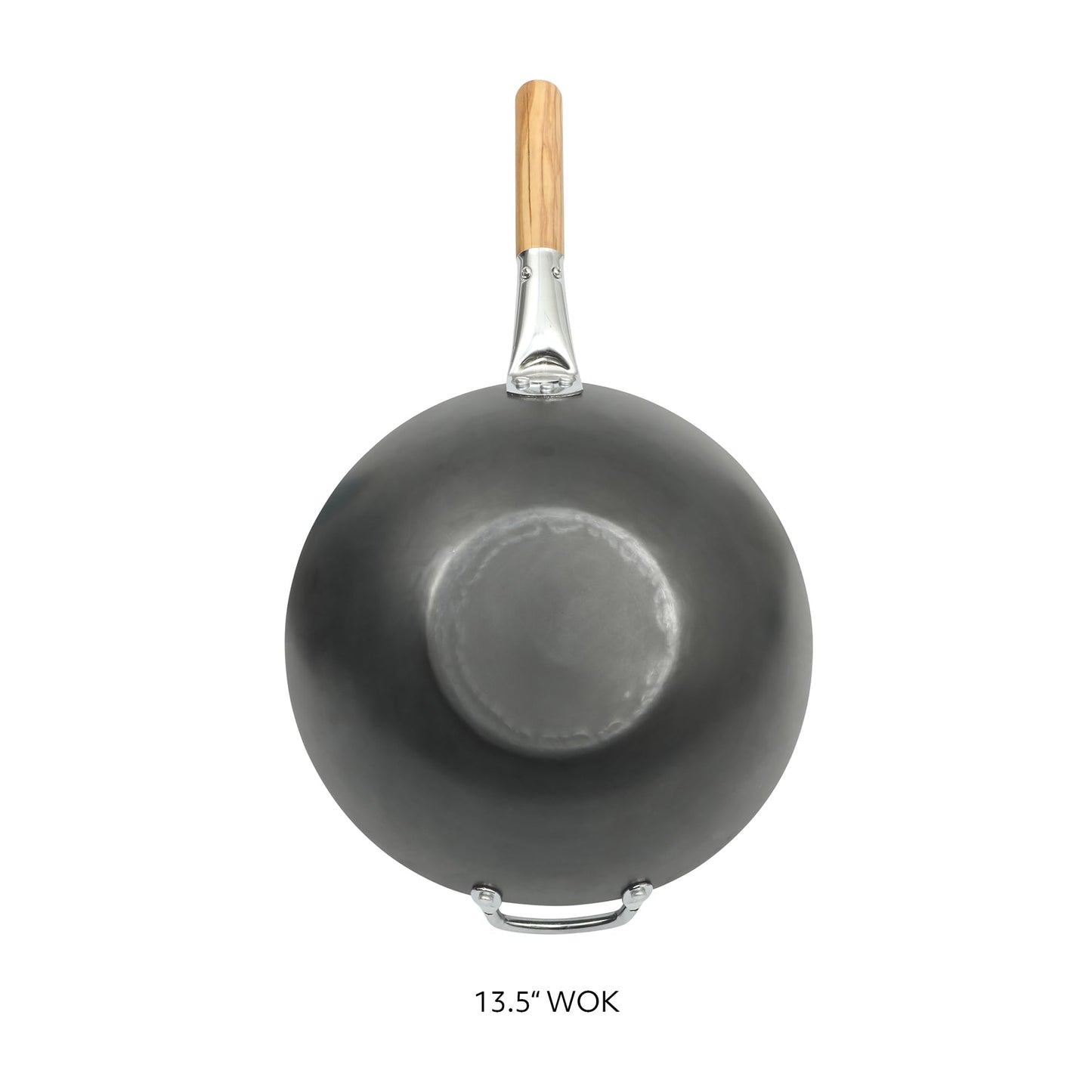 SUR LA TABLE Kitchen Essentials Quick Fire 13.5" Carbon Steel Flat Bottom Wok – Durable Nonstick Stir Fry Pan