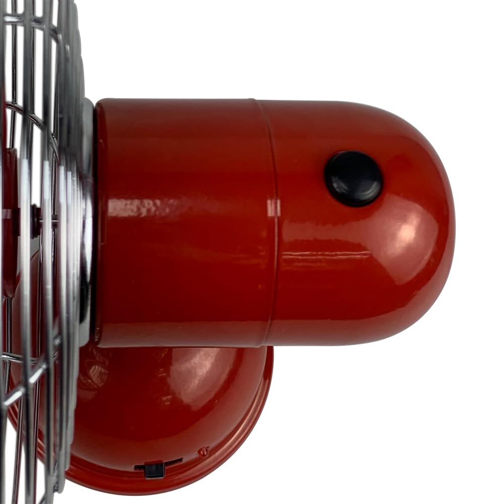 Good Housekeeping (92521) All-Metal USB-Powered 5" Oscillating Personal Fan (Crimson Red)