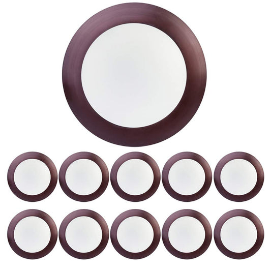 ECOELER 10 Pack 6" Dimmable LED Disk Light Flush Mount Ceiling Fixture for Home Improved, 16.5W, 1000Lm, 5000K Daylight, Bronze Aluminum Baffle Trim, ETL Listed