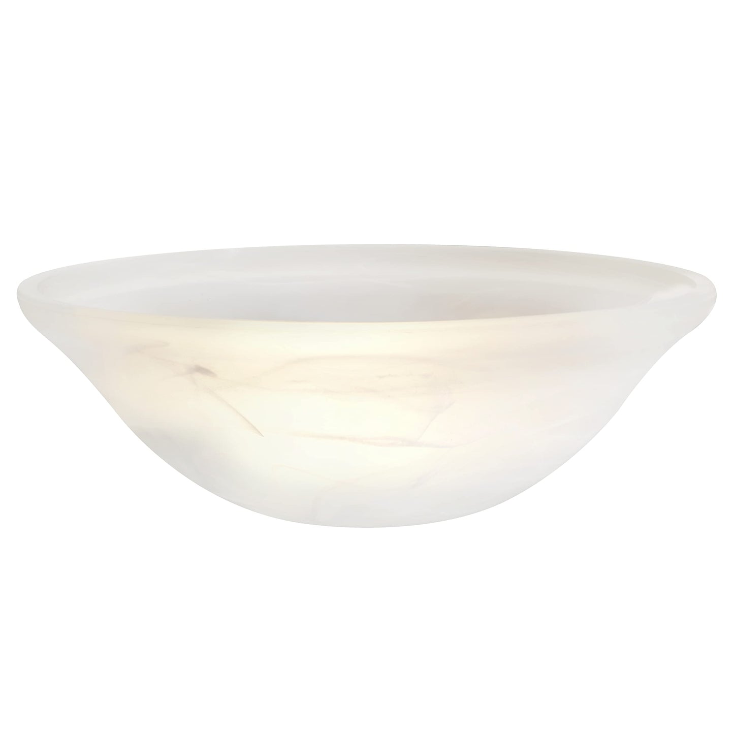 Aspen Creative 25002-65-1 Replacement Alabaster Glass shade for Flush Mount or Semi-Flush Mount, 1/2" Center Hole, 11-1/2" Diameter x 4" Height