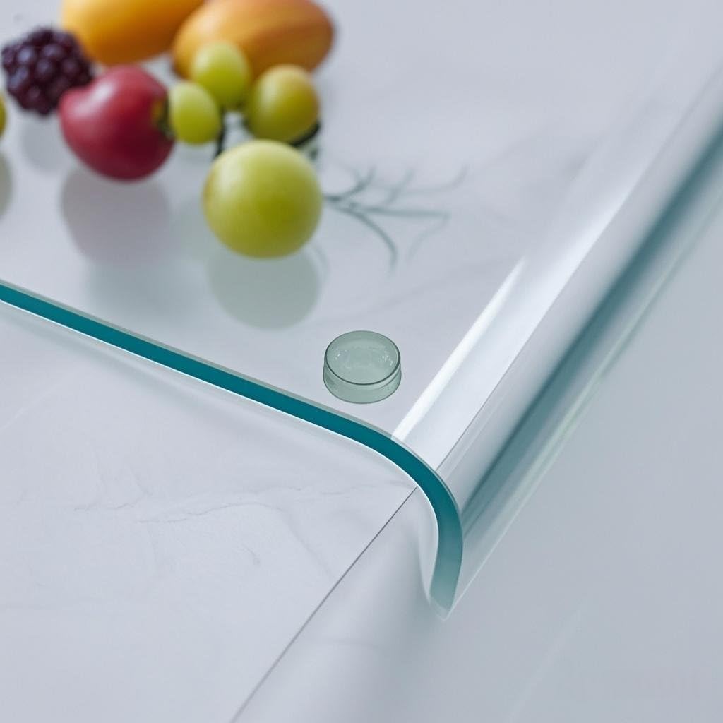 Clear Tempered Glass Cutting Board for kitchen Counter with Lip,Scratch-Resistant,Non-Slip,Glass Countertop Cutting Board,Kitchen Counter Protector Mat（17x13" Clear）