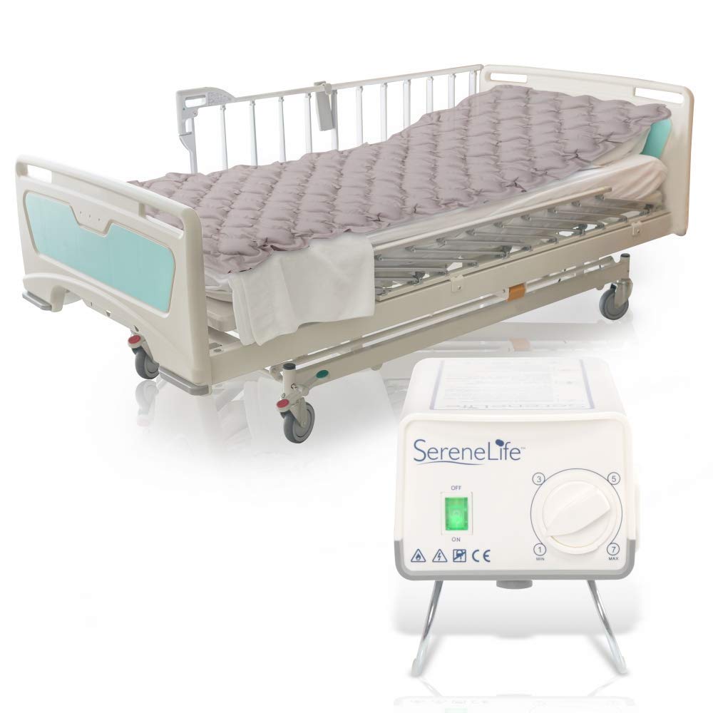 SereneLife Pressure Mattress Air Bubble Pad-Includes Electric Pump System Quiet,Inflatable Bed Air for Pressure,Ulcer and Pressure Sore Treatment-Standard Hospital Bed Size(SLAIRMATR45)