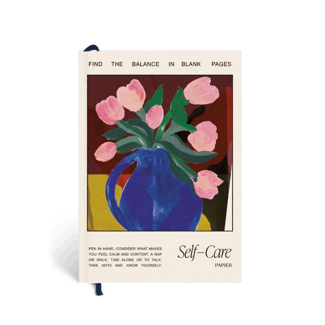 Papier Tulip Vase 12 Week Wellness Journal - Floral Hardback | Log Intentions Sleep & Energy, Morning & Evening | Weekly & Monthly CheckIn | Undated Planner | Reflection & Mindfulness | Self Care Gift