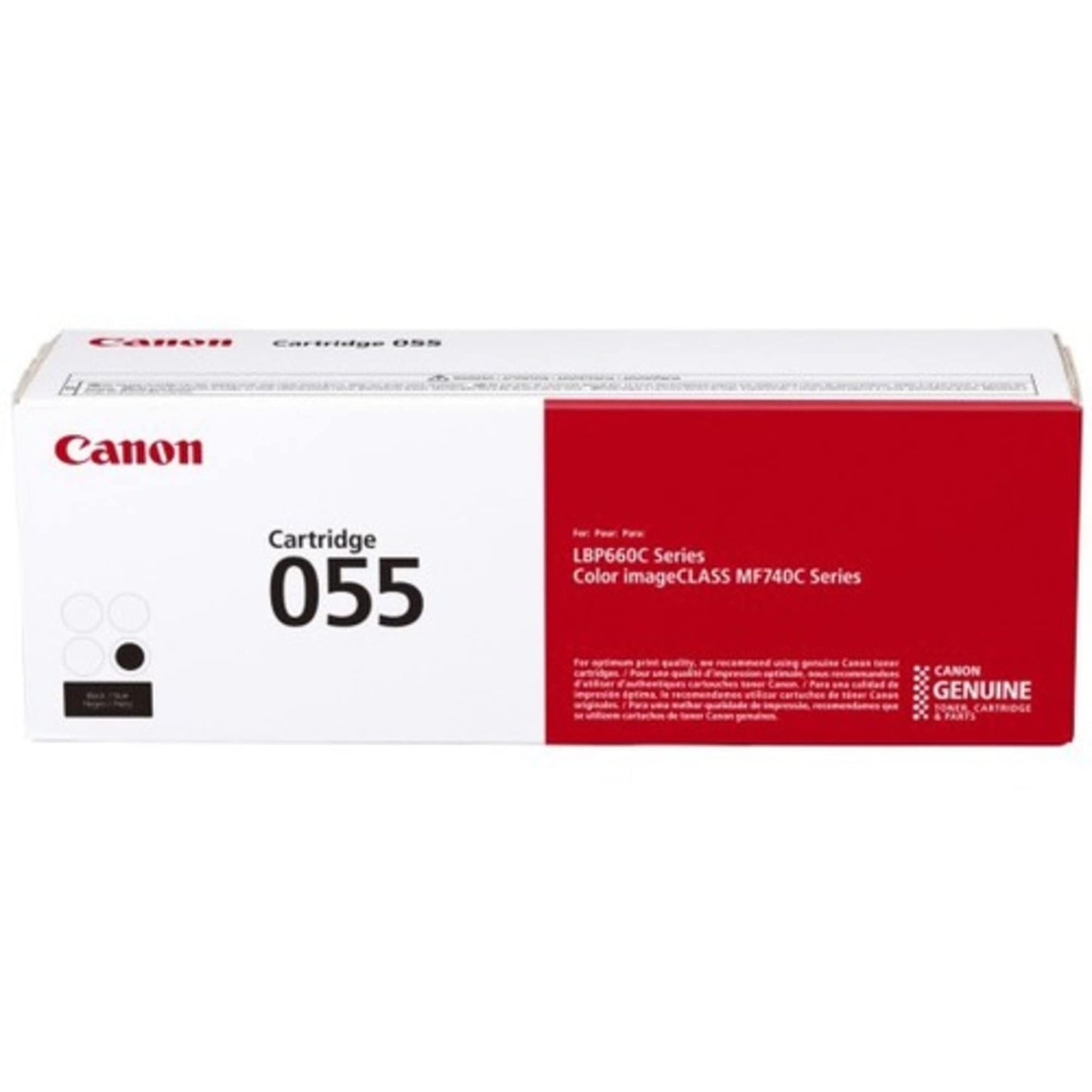 Canon Genuine Toner, Cartridge 055 Black (3016C001) 1 Pack Color imageCLASS MF741Cdw, MF743Cdw, MF745Cdw, MF746Cdw, LBP664Cdw Laser Printers