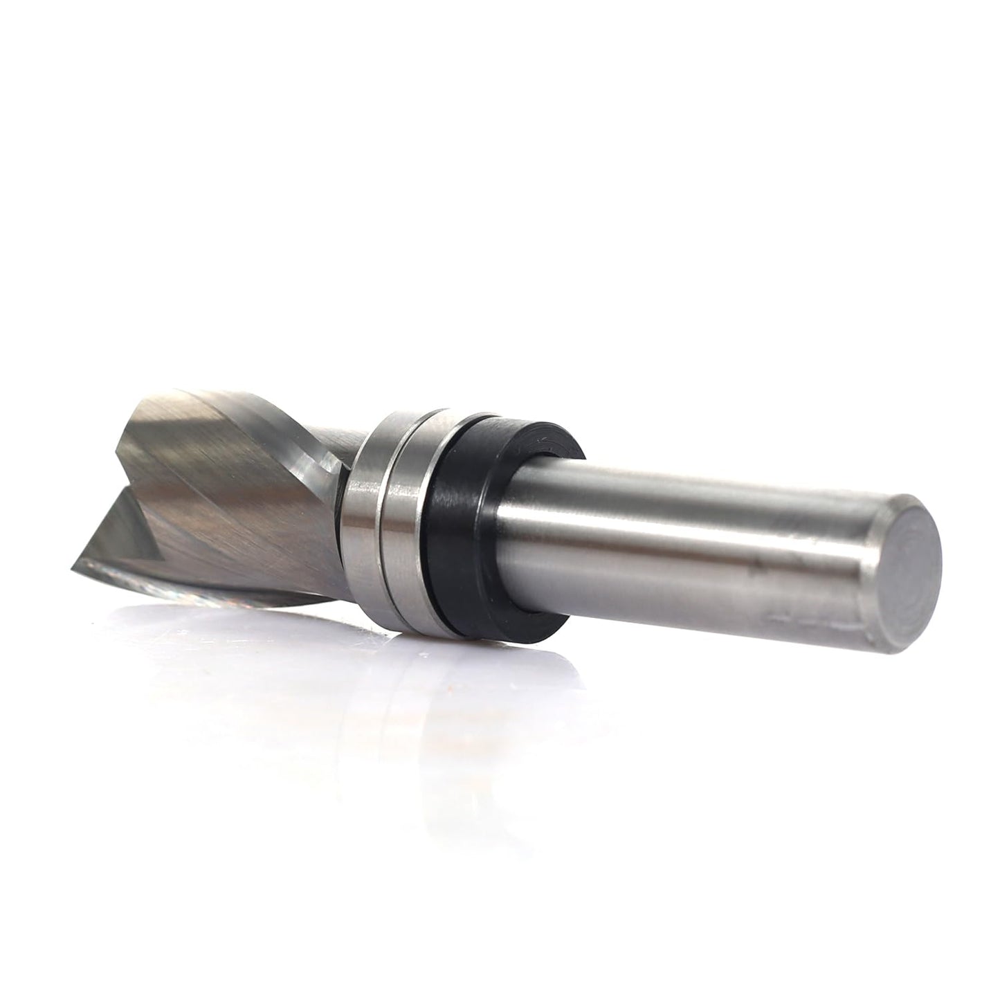 SICWOOD Top Bearing Flush Trim Router Bit 1/2 Inch Shank - Up-Cut 3/4" Cutting Dia, 1- 3/16" Cut Height, Carbide Spiral Pattern Template Flush Cut Router Bit, for Wood Trimming