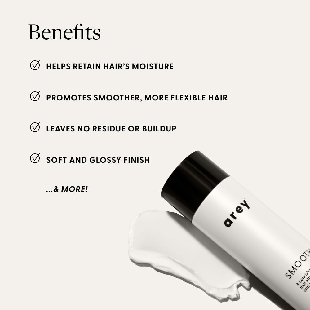 Arey Smooth Conditioner | Reduce the Signs of Aging Hair | Retains Moisture, Promotes Smoothness | For Use with Wash Shampoo | Vegan, Gluten-Free, Residue-Free & Cruelty-Free (8.45 Fl Oz, 30 Uses)