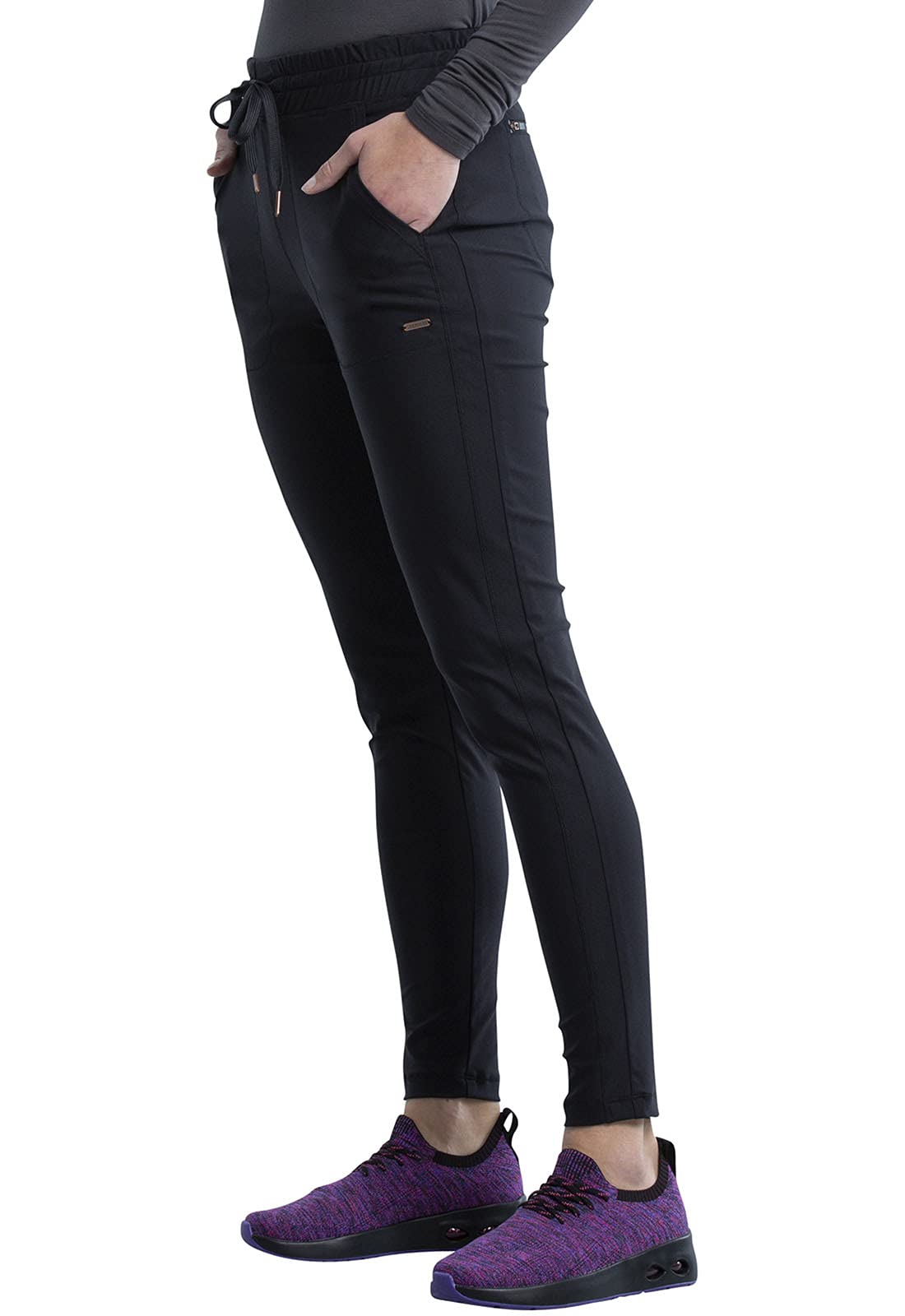 Cherokee Women's Scrub Pant with 360° Stretch & Moisture Wicking Fabric CK095, S, Black
