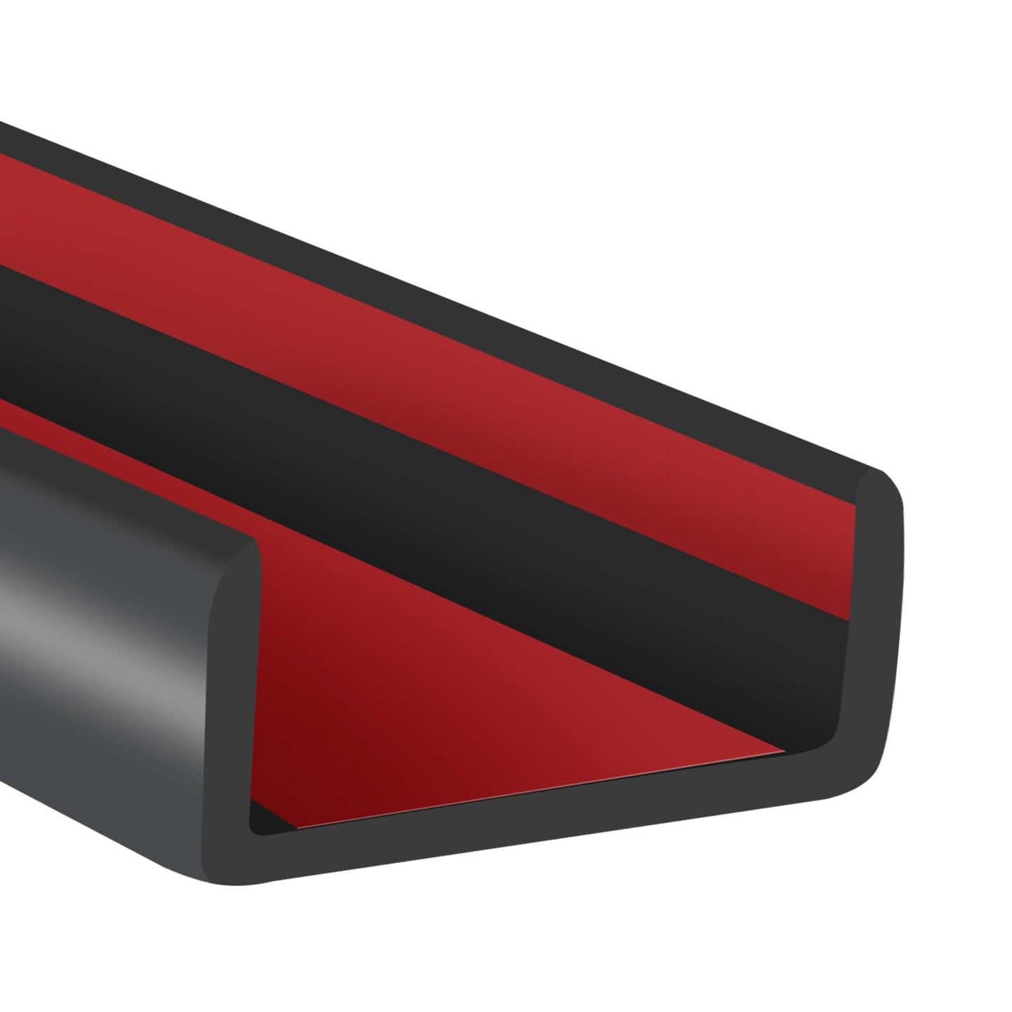 Rubber Edge Trim, 2" Self-Adhesive Flexible U Channel Edge Protecter for Plywood, Doors, Wide U Shaped Edge Trim, Edge Banding, Black Color, 20Ft
