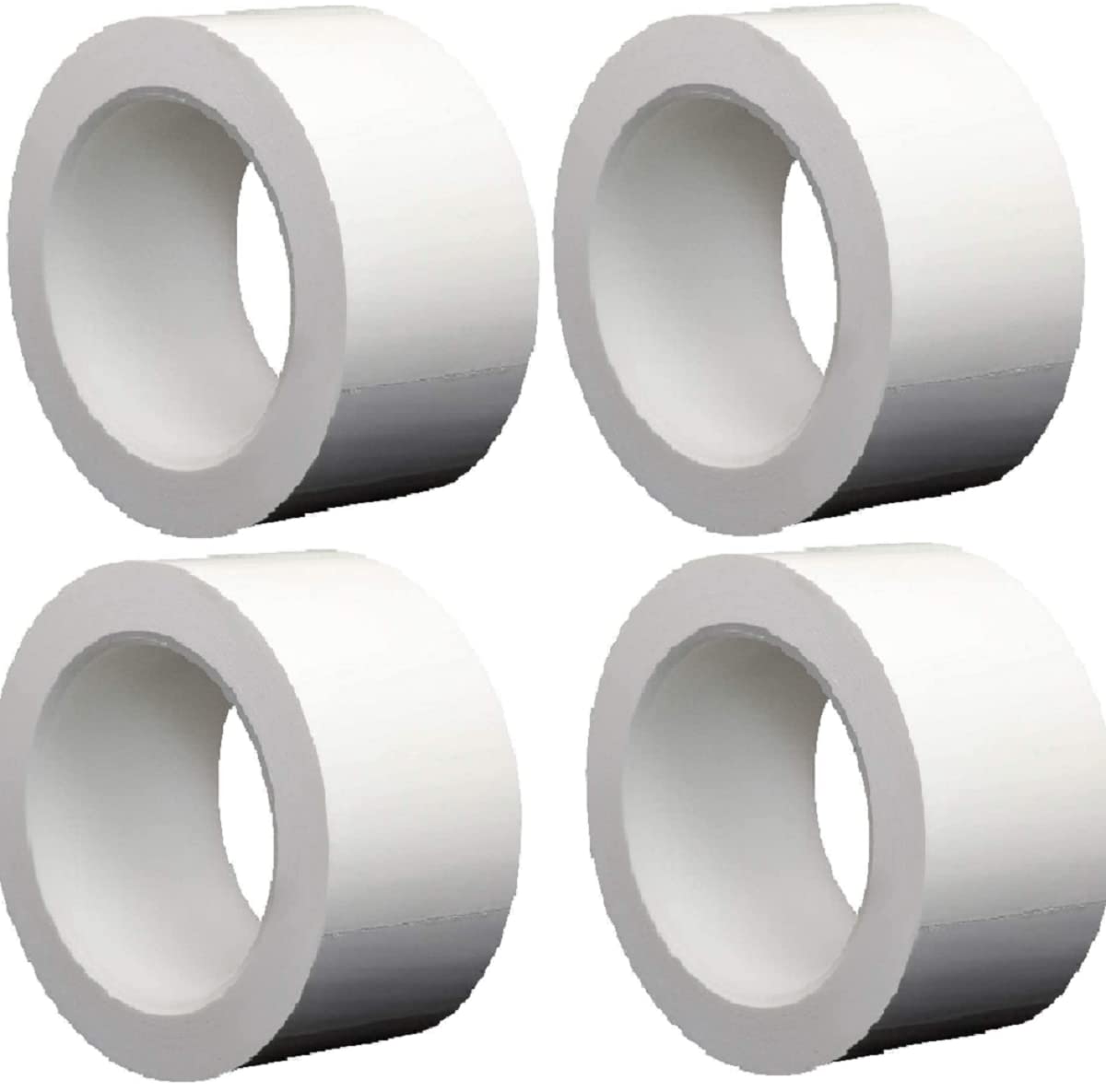 StaticTek Polyvinyl Chloride (PVC) Rubber Solvent Resistant Cleanroom White Tape from Clean Plastic Core, Strong Synthetic Rubber Adhesive, 2 Inch 36 Yard (Pack of 4)