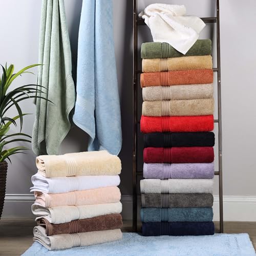Superior Egyptian Cotton 6-Piece Towel Set, Bathroom Essentials, Towels For Bathroom, Apartment, Airbnb, Guest Bath, Face, Hand, Bath Towels, Washcloths, Absorbent, Fast Drying, Ivory