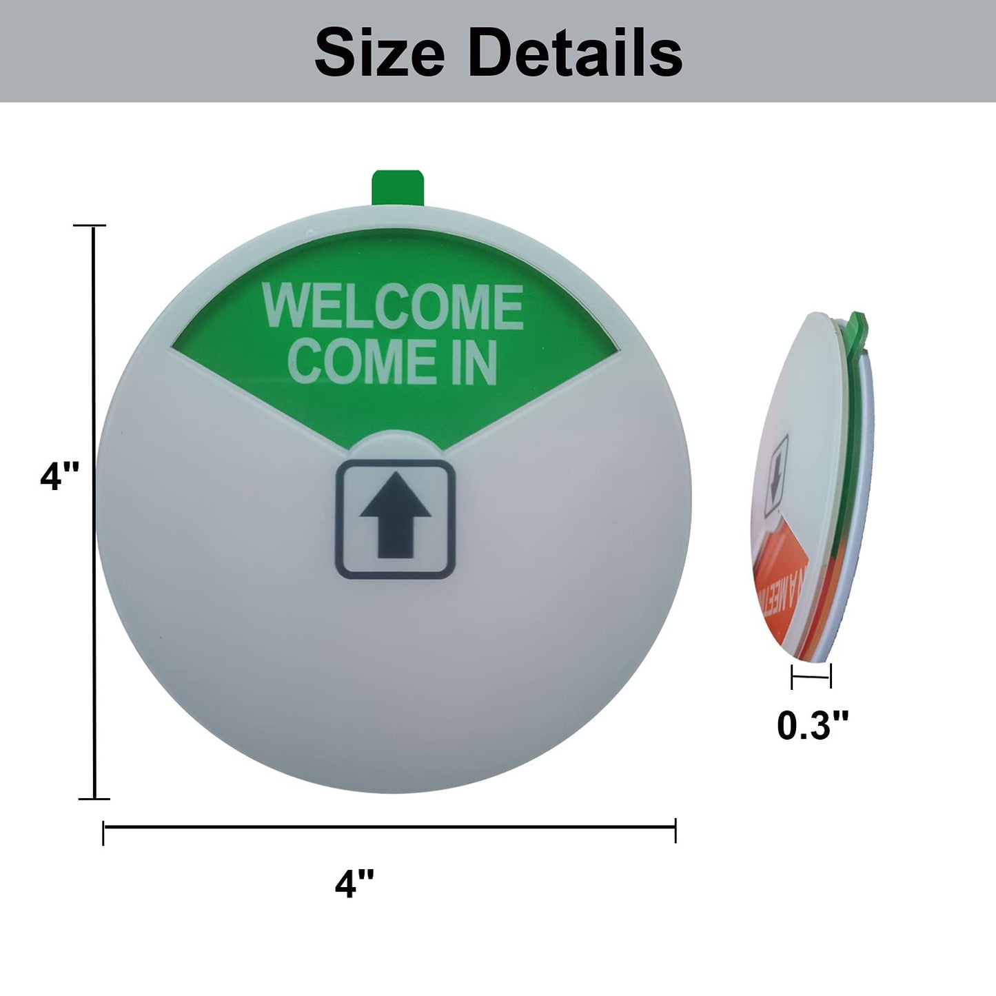 Privacy Sign,Out of Office Sign, Please Come In Sign, In a Meeting Sign, Office Sign, Conference Sign with Strong Adhesive Tape, 4 x 4 x 0.3 Inch Acrylic (White-6 Pack)