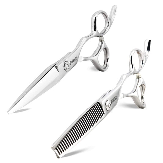6 INCH Professional Hair Scissors Hair Cutting Scissors Hair Shears and 5.5 INCH Hair Thinning Scissors Barber Scissors JP Steel Kinsaro