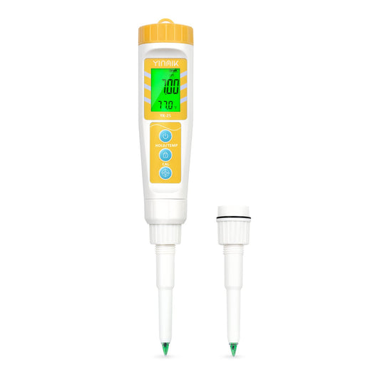 YINMIK Food pH Meter with Extra pH Replaceable Probe,Digital pH Tester for Sourdough and Bread,Food pH Tester for Meat,Canning,Cheese,Solid Samples, Soft Soil and Water…
