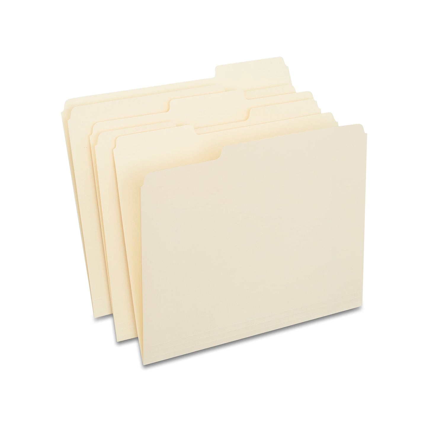 Staples File Folders, Letter Size, 1/3‑Cut Tabs, Manila, Durable Paper Stock, 500/Carton