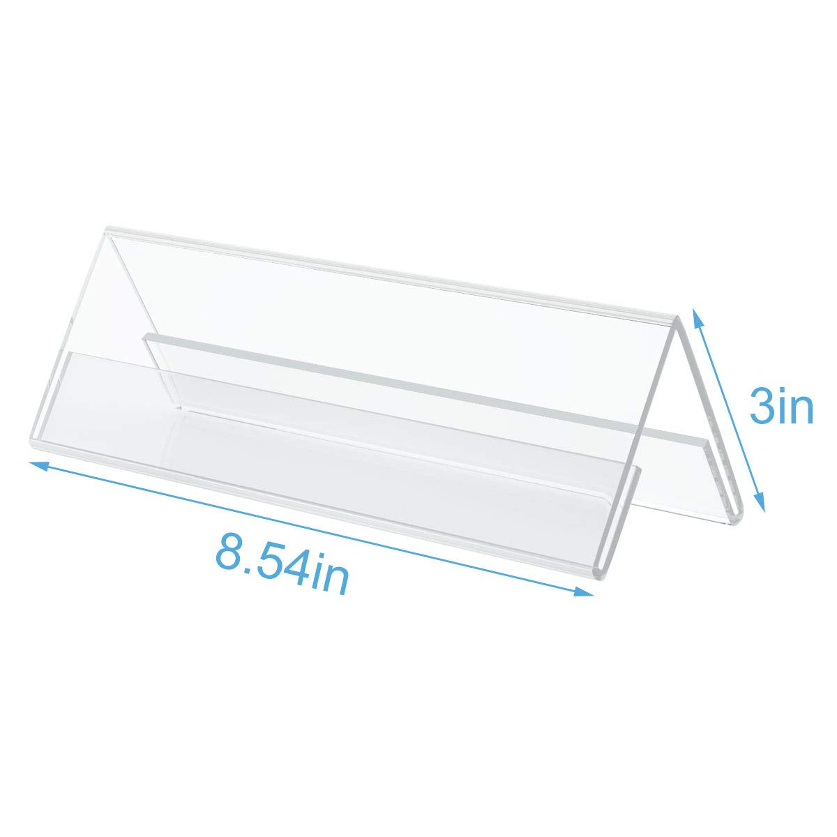Acrylic 12 Pack Name Plates for Desks, AITEE 3x8.5 Clear Tent Name Plate Display for Office Conference, Reusable Name Tent Holder for Business Training Event