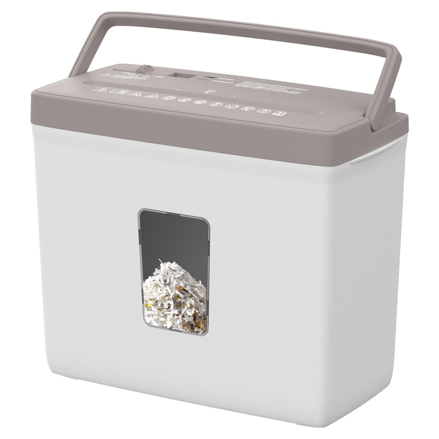 Suntiko 5-Sheet Cross Cut Paper Shredder for Home Office, P-4 High Security Level Document Shredder with 2.38 Gallon Bin, Jam Proof Design & Thermal Protection for Professional Use, Brown + White