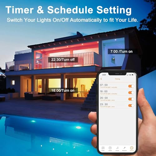 Smart Recessed Lighting 6 Inch RGBCW Color Changing 16W LED Recessed Ceiling Light with Junction Box,1350LM Canless LED Downlight Compatible with Alexa,Dimmable by Bluetooth Control -6 Pack