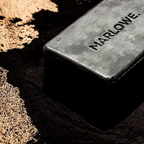 MARLOWE. No. 106 Charcoal Soap 7 oz (12 Bars) Body Bar Soap for Men, Cleansing, Purifying & Hydrating with Natural Extracts, Shea Butter, Olive Oil & Green Tea Extracts, Fresh Woodsy Scent