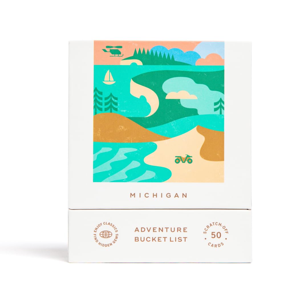 Reach International Outfitters Michigan Adventure Bucket List: 50 Scratch-Off Cards for Outdoor Activities, Tourist Attractions, and Road Trips - Perfect Travel Gift and Guide for Exploring