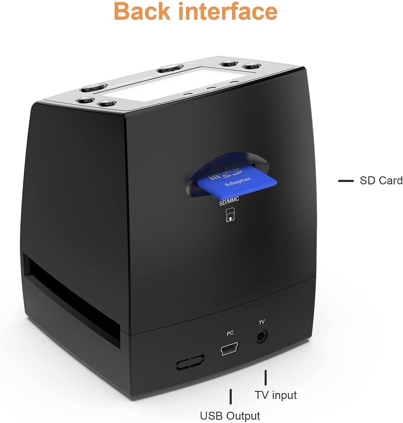 135 Film Negative Scanner Slide Viewer, Converts 35mm Film Negatives & Slides to Digital JPEG Images, 2.4 LCD Screen, with Quick Slide Holder