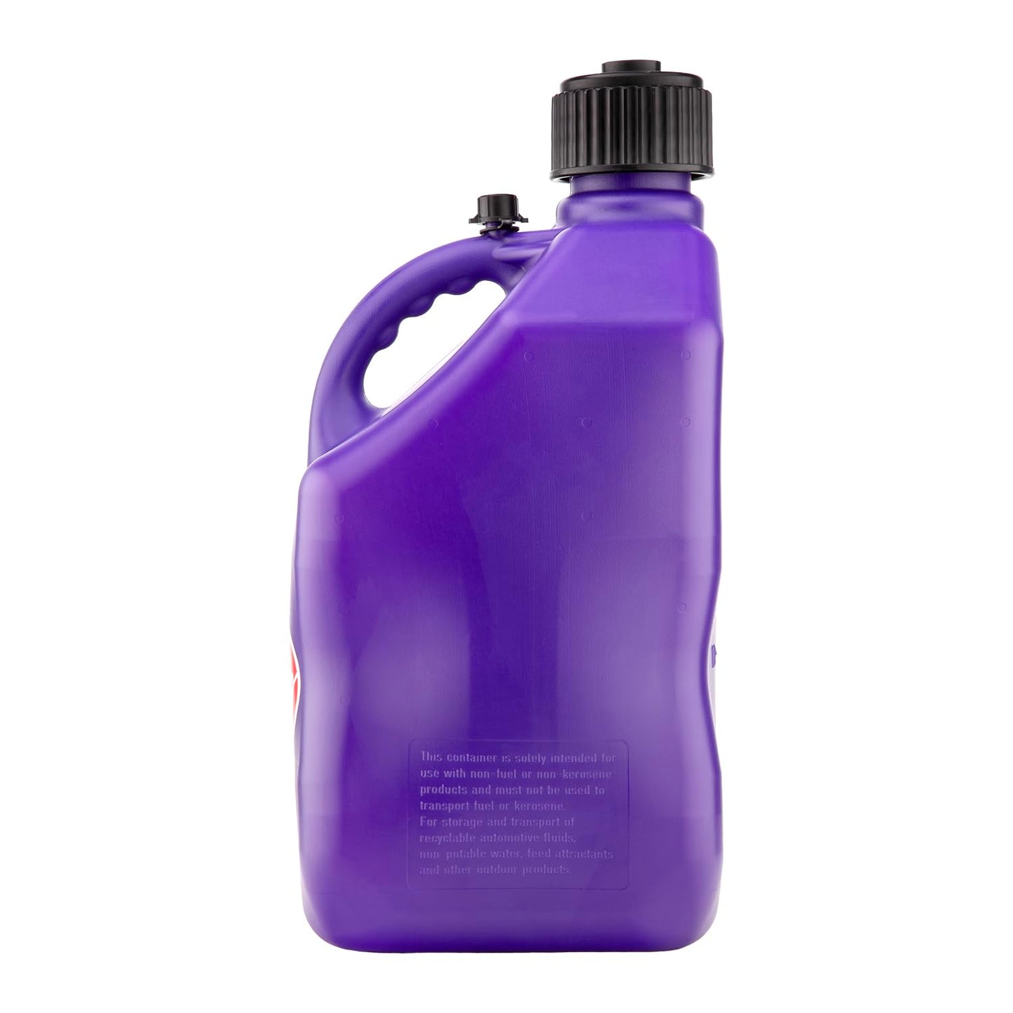 VP Racing 3612-CA, 5.5-Gallon Square Motorsport Jug Translucent Purple w/ 14" Deluxe Hose Close-Trimmed Cap and Neck for Tight Seal (1 Pack)