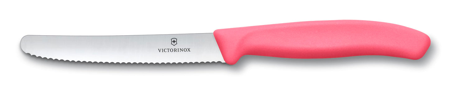 Victorinox Swiss Classic, Tomato-Bread Knife Set, 4-pieces, sharp blade, serrated edge, 4.3 Inch, stainless steel, Blush, Orange, Peach, Yellow