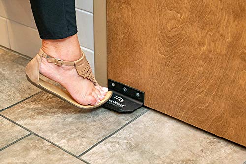 StepNpull Hands Free Door Opener – 2pk No Touch Door Foot Pull & Commercial Touchless Door Opener Tools for Bathroom (Black - 2 Count)