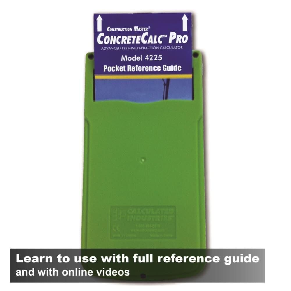Calculated Industries 4225 ConcreteCalc Pro Advanced Feet-Inch-Fraction, Metric Construction-Math Calculator Tool for Concrete, Masonry, Paving Contractors and Estimators
