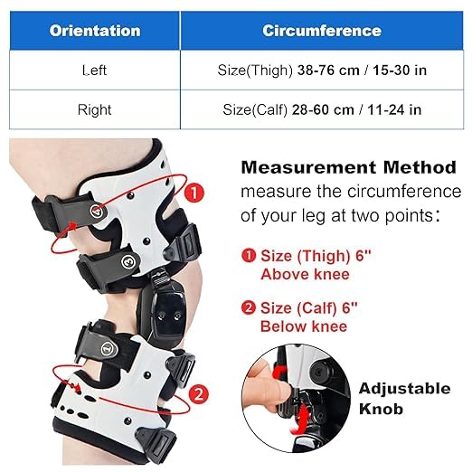RISURRY OA Unloader Knee Brace-Unloader Knee Brace for Osteoarthritis, Arthritis Pain, Cartilage Repair, Bone on Bone Knee Joint Pain, Lateral Degeneration Knee Support (Right White)