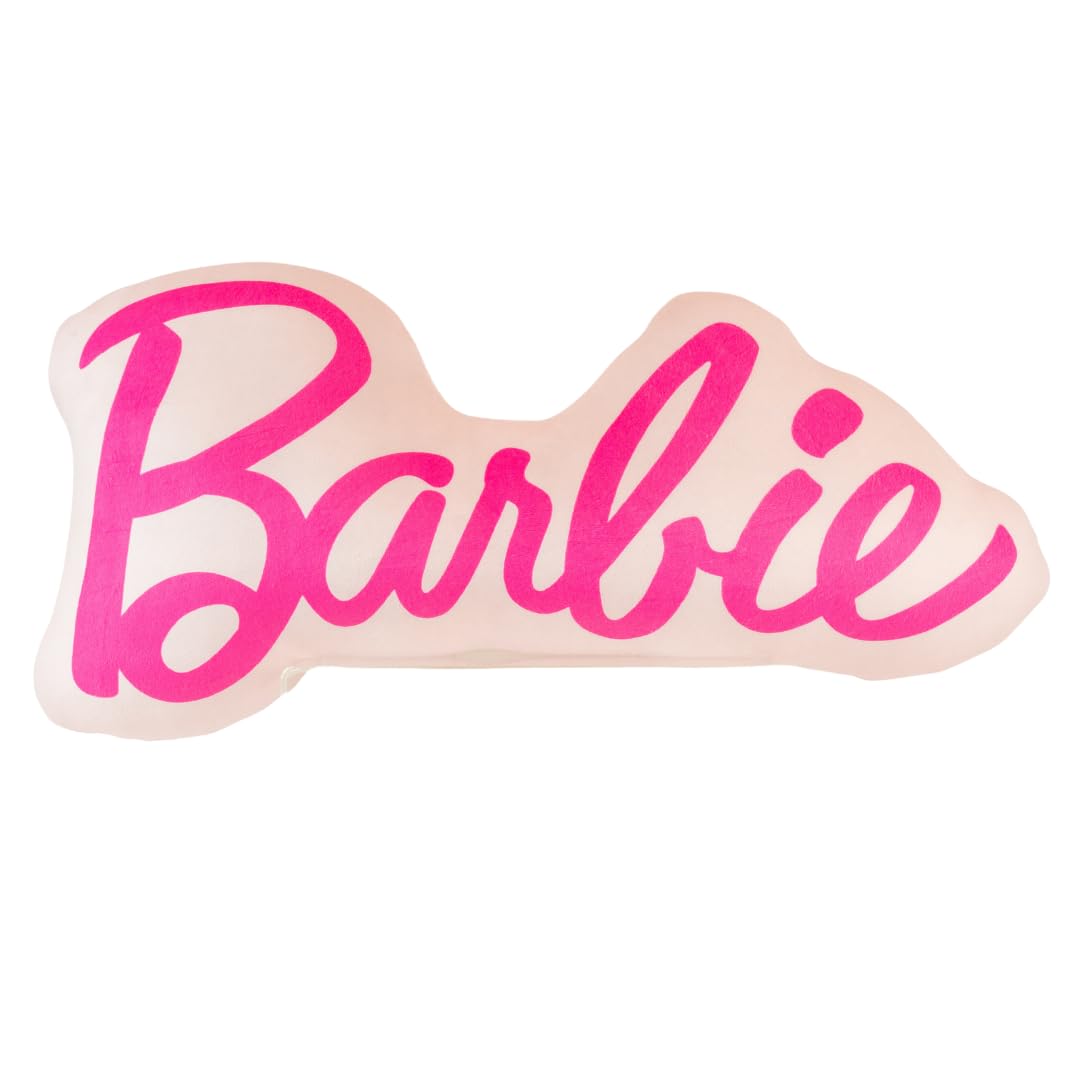 Franco Barbiecore Lux Super Soft Plush Squishy 17" Inch Barbie Logo Decorative Pillow