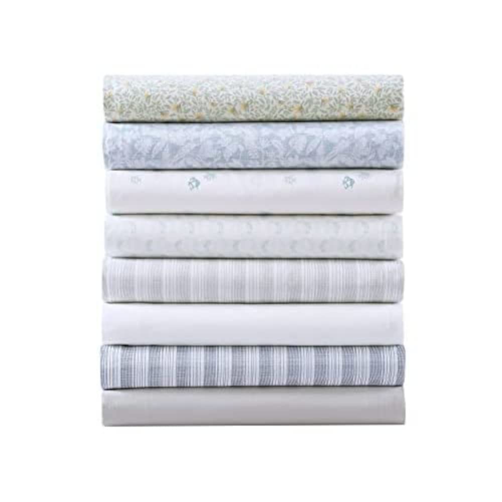 Tommy Bahama Queen Cooling Sheet Set – 100% Cotton Percale, Crisp & Breathable Sheets for Hot Sleepers, Lightweight, Cool Zone Blue Sky, Deep Pocket