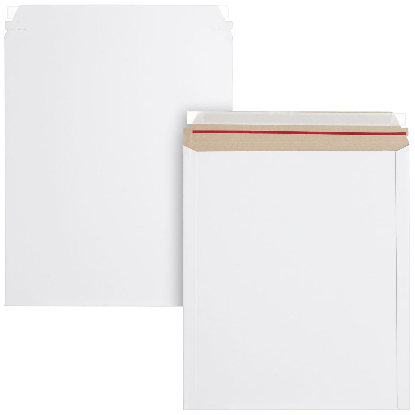 100 Pack Thick Stay Flat Rigid Mailers 12.75x15 with Self Adhesive Seal, 550 GSM Bulk White Cardboard Envelopes for Shipping - Mailing Envelopes - Cardboard Mailers