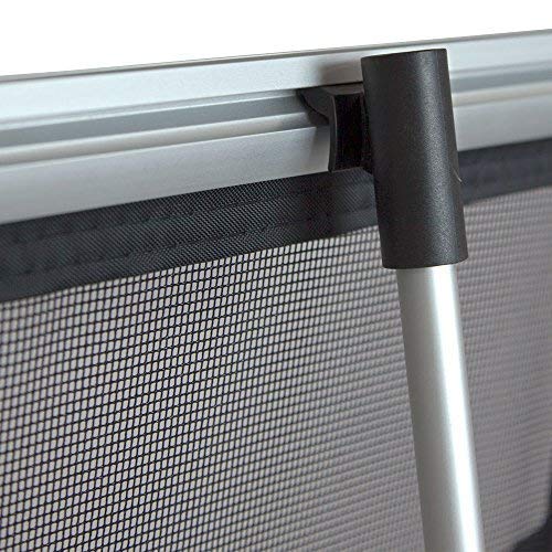 Vispronet Mesh Brochure Holder - 0.9ft x 4.6ft Portable Literature Stand with 4 Pockets & Carrying Bag, Collapsible Literature Rack For Businesses, Standing Brochure Holder, Vendor Booth Supplies