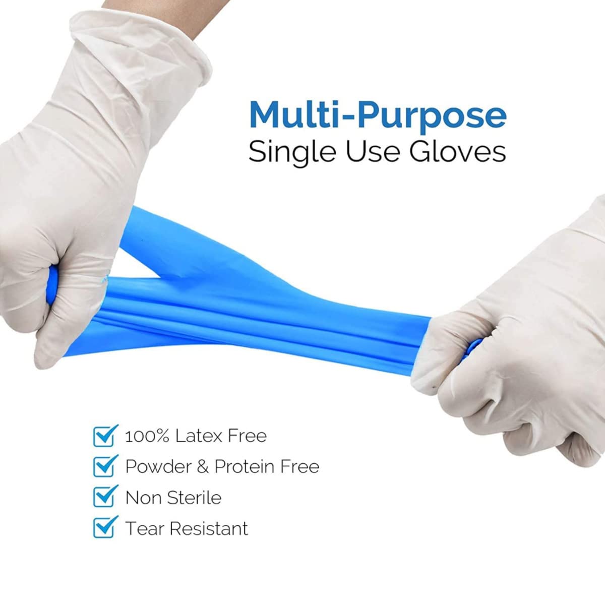 INTCO Basic Medical Synmax Vinyl Exam Gloves,Disposable Gloves - Latex-Free & Powder-Free for Medical,Cleaning,Food Safe - Medium, BMPF-3002(Case of 1000,Blue)