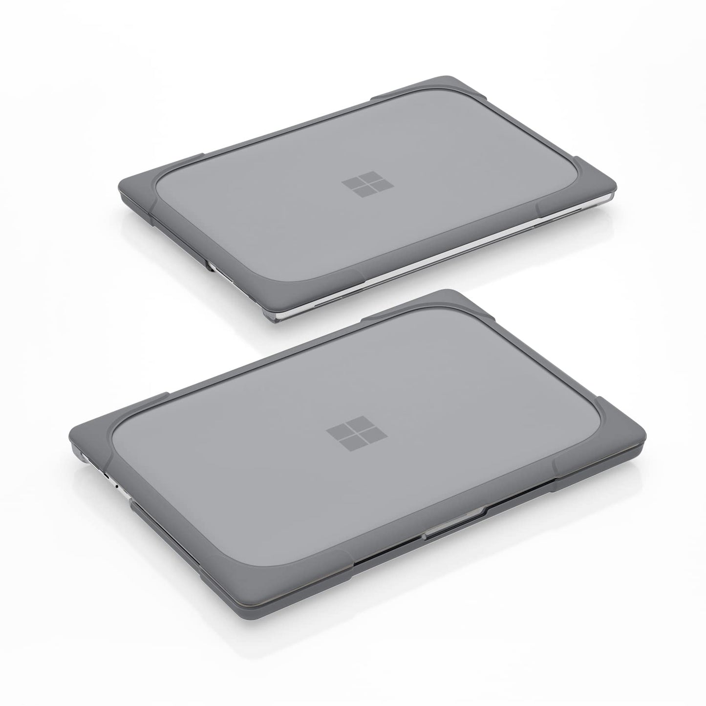 Batianda Heavy Duty Case for 13.5" Microsoft Surface Laptop 5 4/3 with Metal Palm Rest,Shockproof Protective Cover with Fold Kickstand for Enhanced Durability & Keyboard Cover Screen Protector, Gray