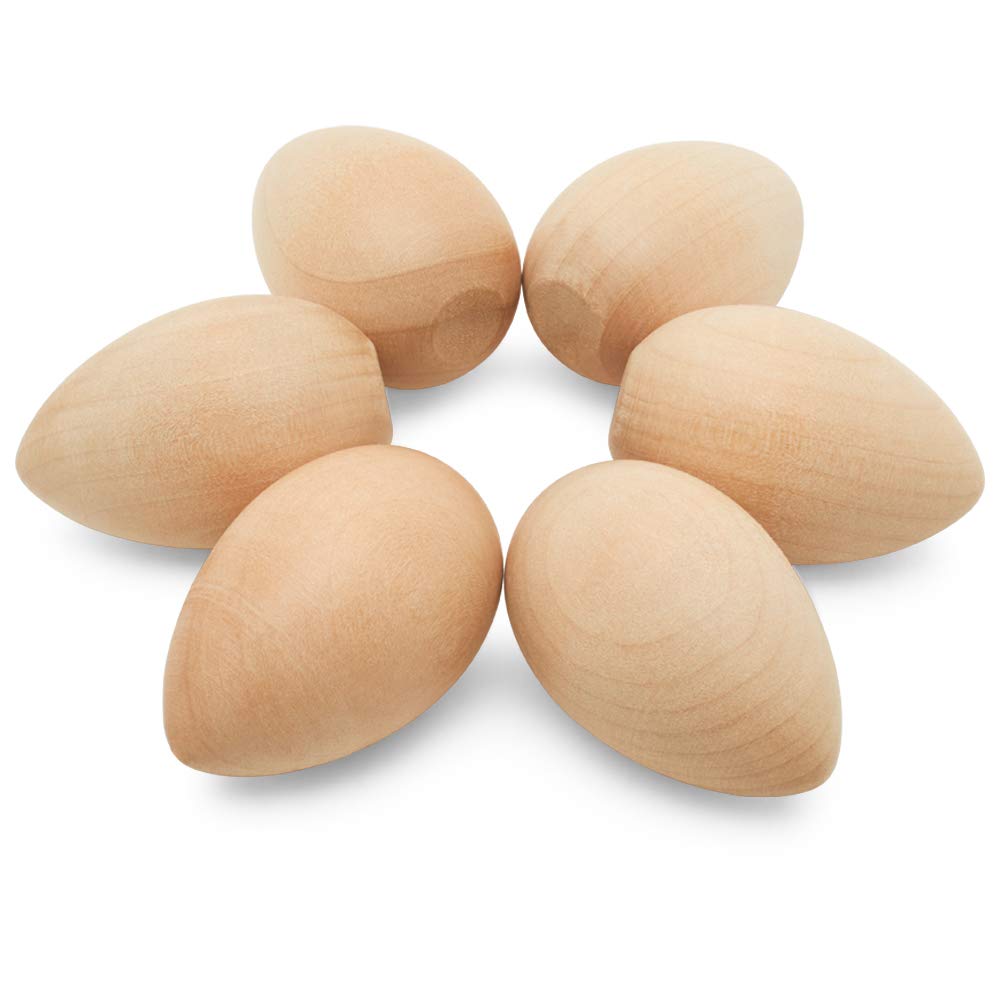 50 Smooth Standable Wooden Easter Eggs to Paint, Quality Small Wooden Eggs for Crafts, Wooden Easter Eggs Paint 2 in, by Woodpeckers