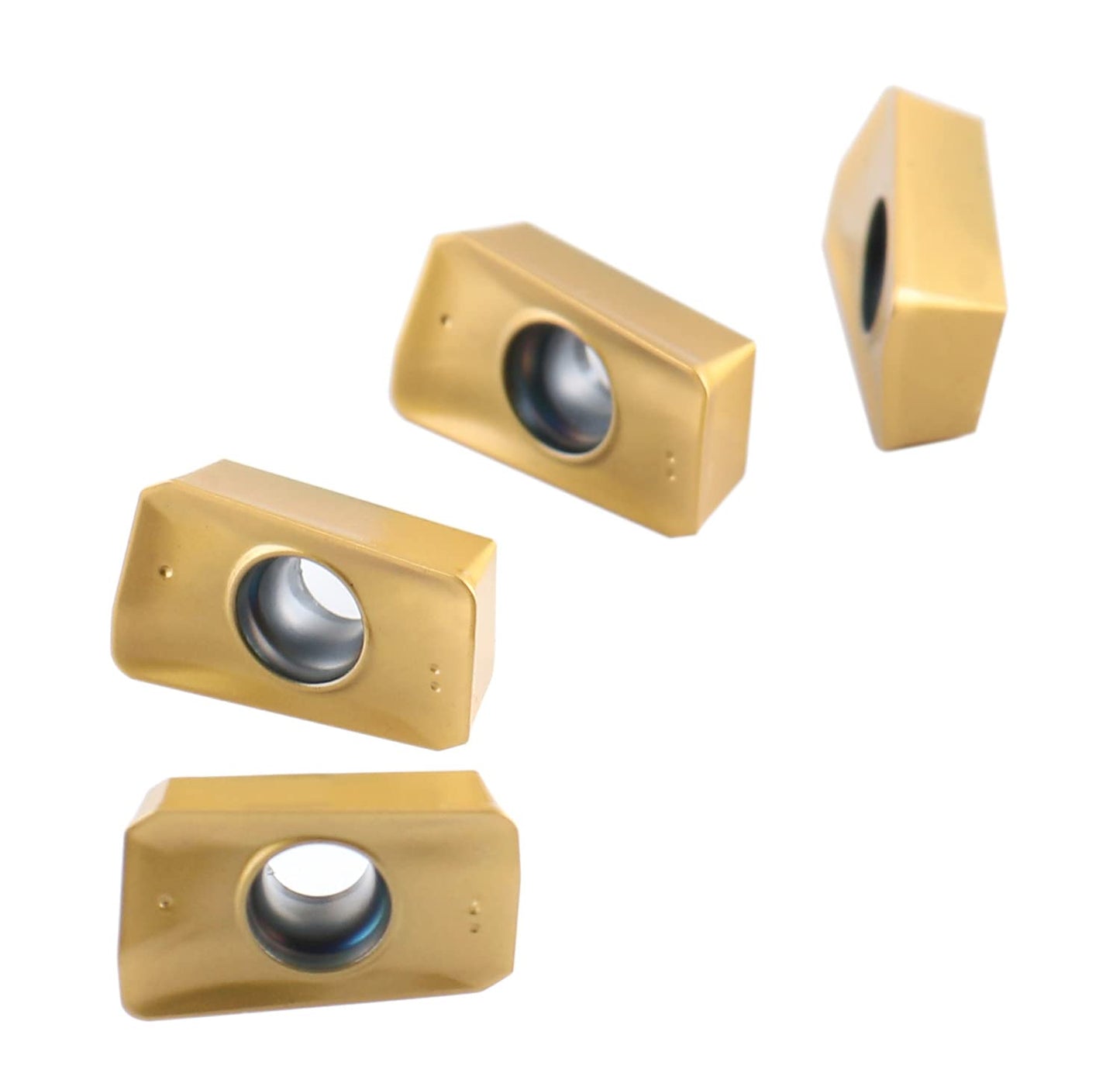 Accusize Industrial Tools APKT11T3 TiN Coated Carbide Inserts for Machining Steel, 10 Pc Set, 0056-1130