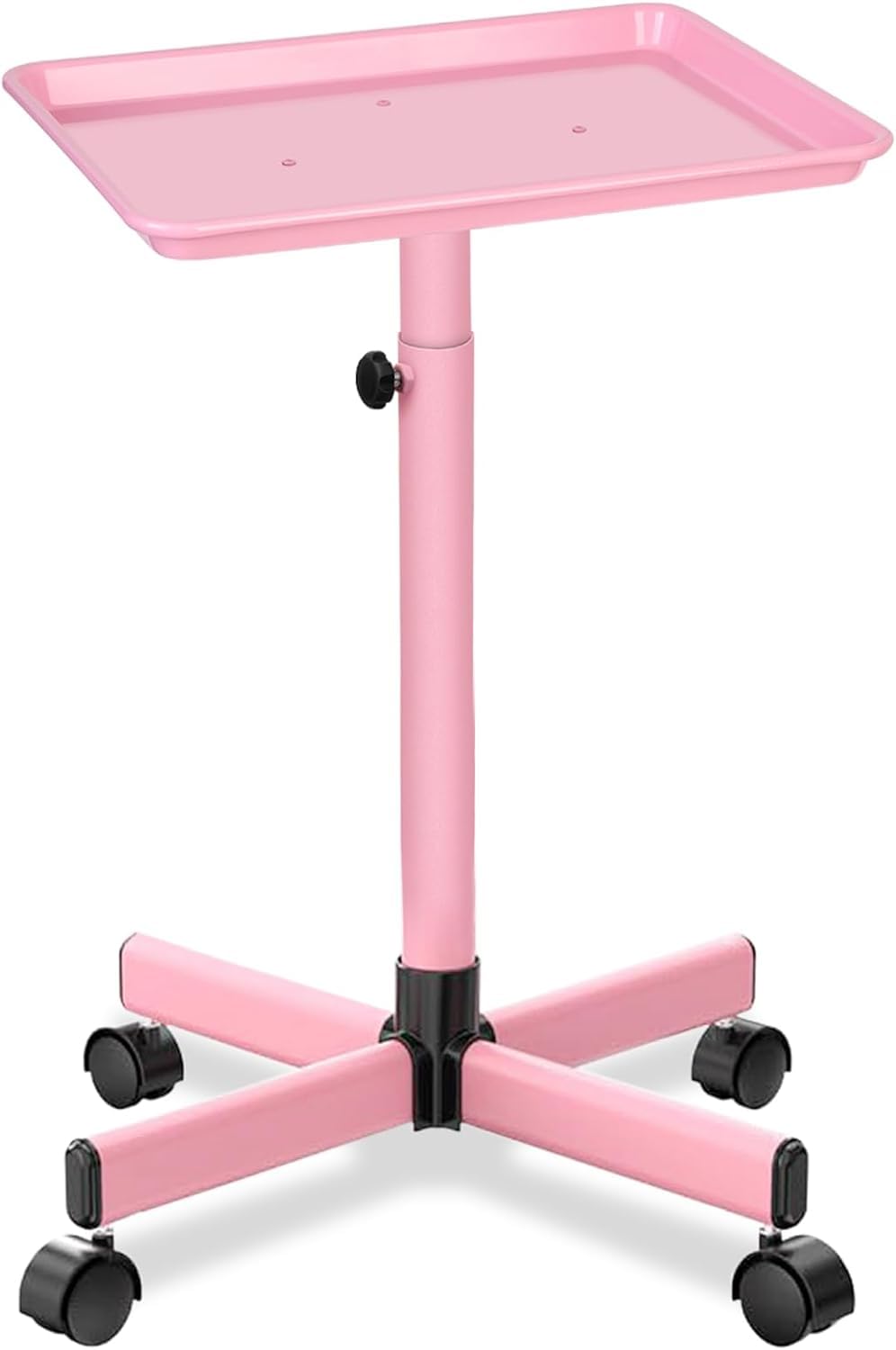 Niuadage Salon Tray, Salon Rolling Tray on Wheels, Salon Color Tray, Hair Stylist Tray, Allumium Salon Tray Height Adjustable Used As Tattoo Tray and Dental Tray