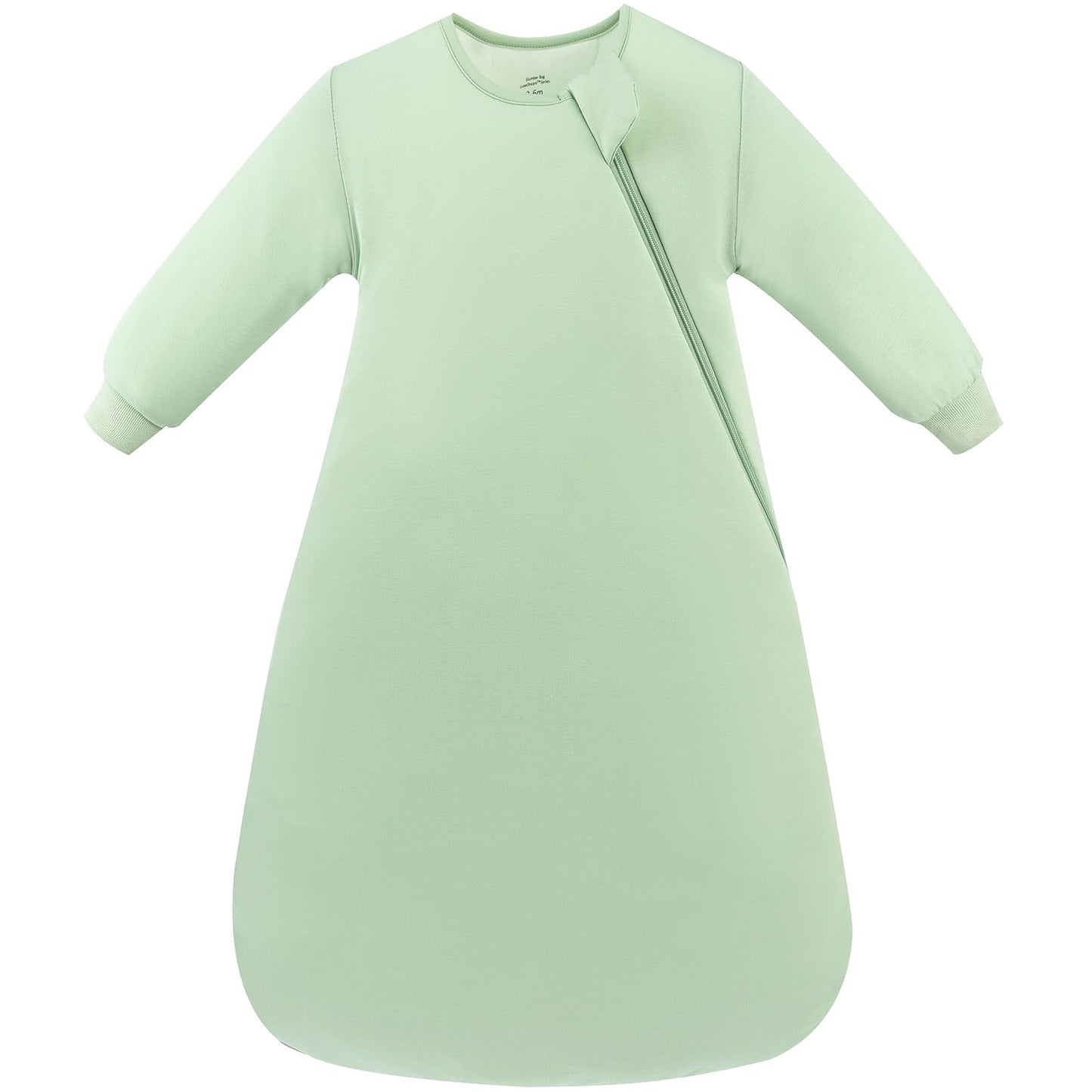 PurComfy Supersoft Long Sleeve Sleep Sack 1.0 TOG, Premium Bamboo Baby Sleeping Bag 2-Way Zipper Sleep Sack with Sleeves 6-15 Month, Sage