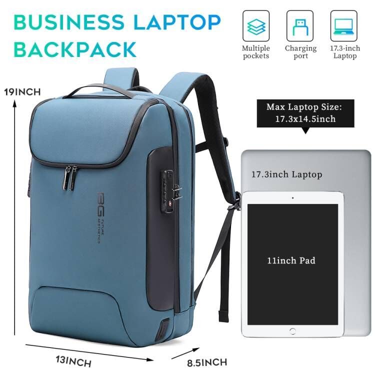 BANGE Anti-Theft Travel Backpack,Waterproof Fashion Work Backpacks,High Tech Backpack with USB3.0 Charging Port,Business Laptop Backpack Fits 17.3 Inch Notebook for Women