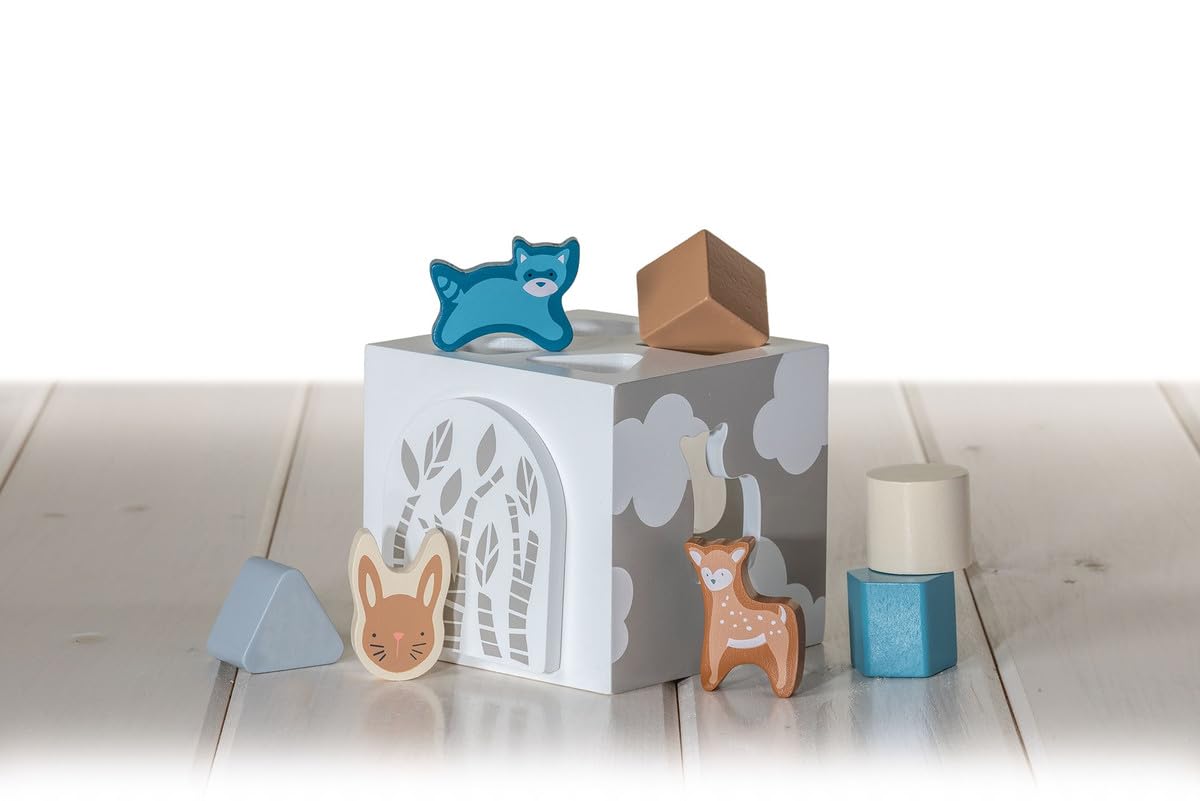 Mary Meyer Leika Wooden Toys Nesting & Stacking Blocks Montessori Toys for 18+ Months Old Toddler Preschool Gifts, 3.5 x 13.5-Inches, Woodland Animals