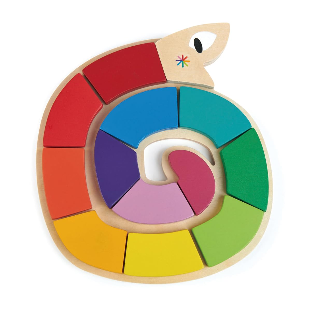 Tender Leaf Toys - Colour Me Happy - 13 Pieces Educational Colour Sorting Wooden Puzzle Toy with 3 Dimensional Shapes Underneath - Early Learning and Preschool Teaching Materials for Children 3+