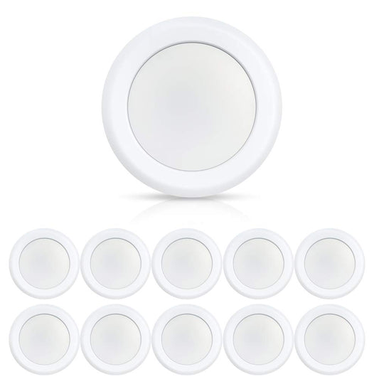 ECOELER 10Pack 6" Dimmable LED Disk Light, 16.5W 5000K Daylight 1000Lm, Dimmable Recessed Surface Mount Lighting Fixture Installs into J-Box or Recessed Can, ETL & FCC Listed