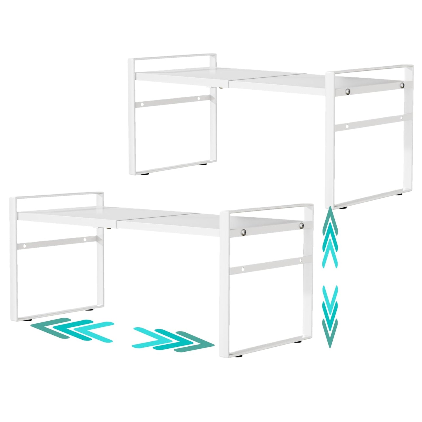 LJHFUQHUHU Expandable Cabinet Shelf Organizer Riser for Kitchen Pantry Cupboard Under Sink Countertop,Kitchen Cabinet Shelf 8.3’’D * 12.2-23.6’’W * 10.4’’H